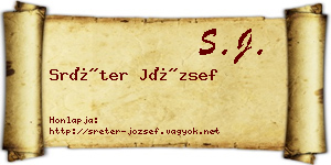 Sréter József névjegykártya