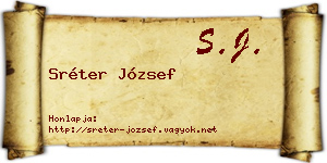 Sréter József névjegykártya